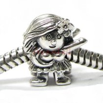 1x Sterling silver Hula Dancer Bead for European Charm Bracelets