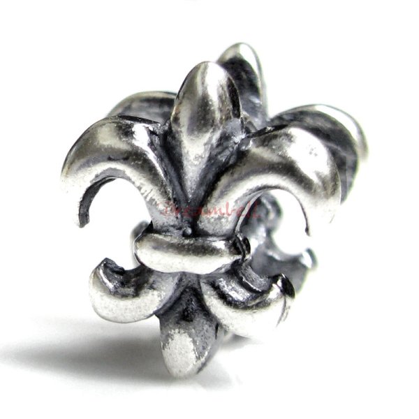 1x Sterling silver FLEUR-DE-LIS Bead for European Charm Bracelets