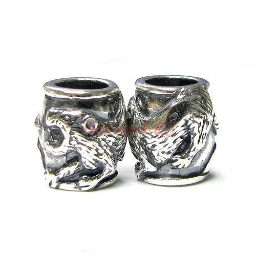 1 x Sterling Silver Tiger Chinese Zodiac Bead for European Charm Bracelets