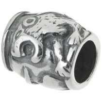 1 x Sterling Silver Tiger Chinese Zodiac Bead for European Charm Bracelets