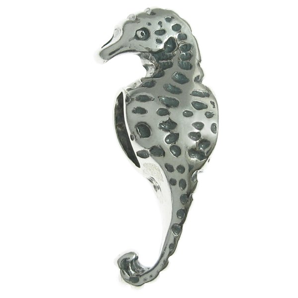 1x Sterling Silver Sea horse Focal bead spacer for European Charm Bracelets
