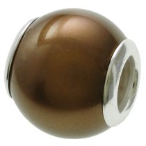 Sterling Silver Bronze SEASHELL PEARL Bead for European Charm Bracelets