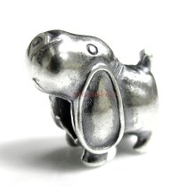1x Sterling silver Cute Long Ear Dog Puppy Bead for European Charm Bracelets