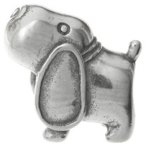 1x Sterling silver Cute Long Ear Dog Puppy Bead for European Charm Bracelets