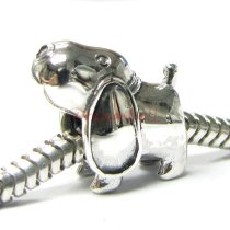 1x Sterling silver Cute Long Ear Dog Puppy Bead for European Charm Bracelets