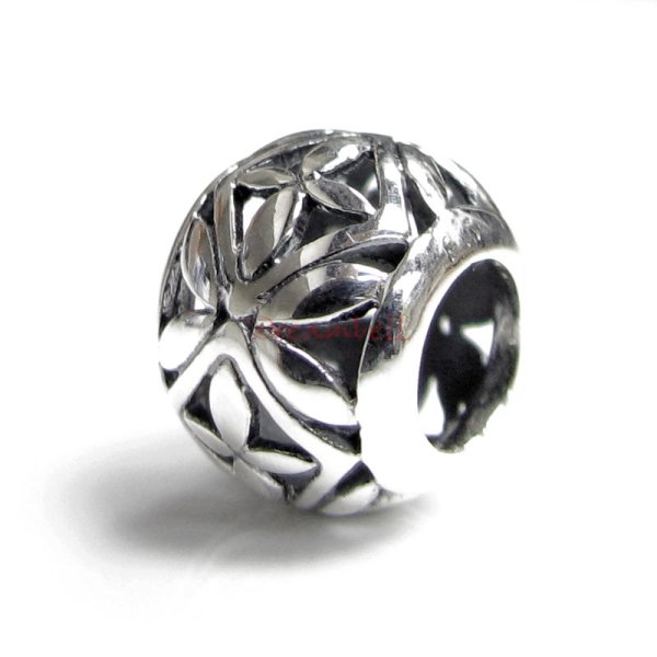 1x Sterling silver Flower Bead for European Charm Bracelets