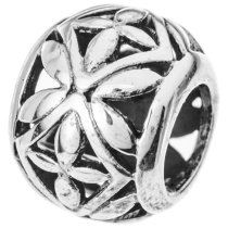 1x Sterling silver Flower Bead for European Charm Bracelets