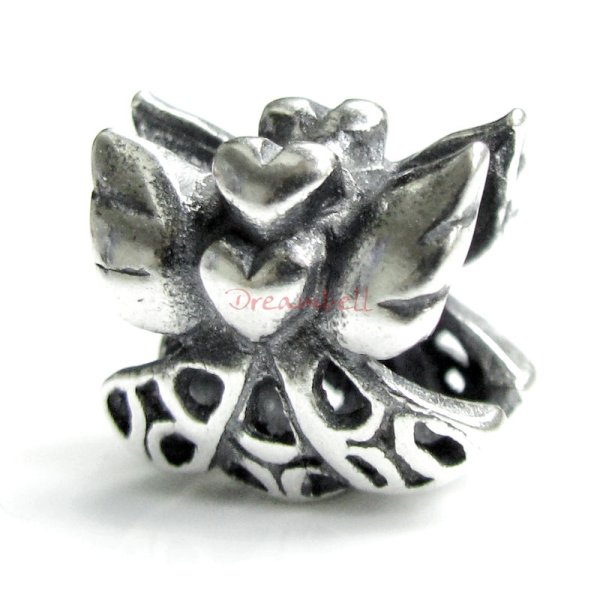 Sterling silver Heart Love Angel Bead for European Charm Bracelets