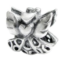 Sterling silver Heart Love Angel Bead for European Charm Bracelets