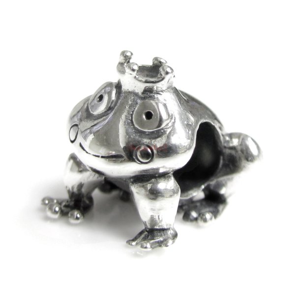 1x Sterling silver Frog Prince Bead for European Charm Bracelets