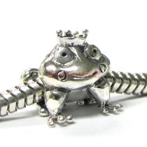 1x Sterling silver Frog Prince Bead for European Charm Bracelets