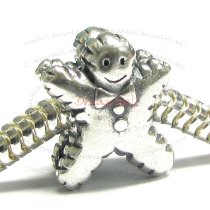Sterling silver GingerBread Boy Man Bead for European Christmas Charm Bracelets