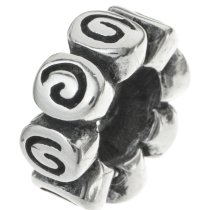 Sterling Silver Flower Rose Bead for European Charm Bracelets