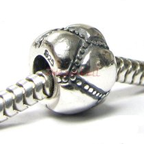 Sterling Silver Round Ball Dots Bead for European Charm Bracelets