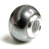 Sterling Silver PEACOCK PEARL Bead for European Charm Bracelets