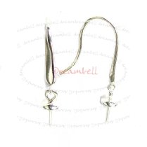2x Sterling Silver Earring French Hook EarWire 4mm Pearl Cup