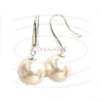 2x Sterling Silver Earring French Hook EarWire 4mm Pearl Cup