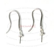 2x Sterling Silver Earring French Hook EarWire 4mm Pearl Cup