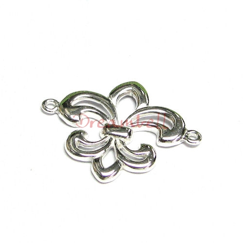 1x Sterling silver FLEUR-DE-LIS Pendant Link Connector 25mm
