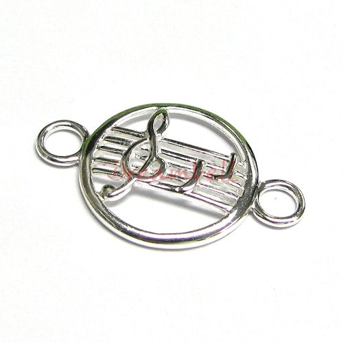 1 x Sterling silver Musical Note Pendant Link Connector 29mm