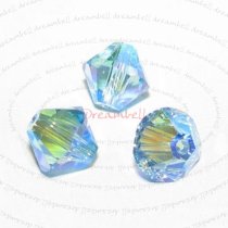 24 Swarovski Elements Xilion Crystal 5328 AB 2x Aquamarine 4mm