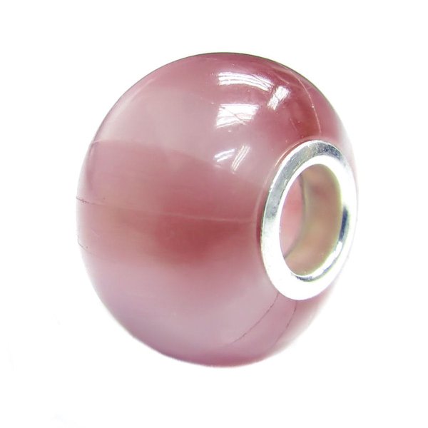 Sterling Silver ROUND CAT EYE Bead for European Charm Bracelets