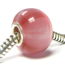 Sterling Silver ROUND CAT EYE Bead for European Charm Bracelets