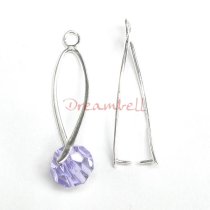 2 x Sterling Silver Pendant Pinch Bail Clasp Connector