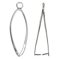 2 x Sterling Silver Pendant Pinch Bail Clasp Connector