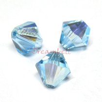 24x Swarovski Elements Xilion Crystal 5328 Aquamarine AB 6mm