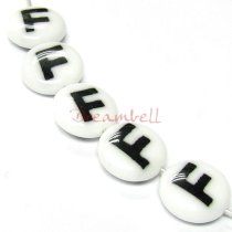 2x Lampwork Glass Letter ″F″ Focal bead 14mm