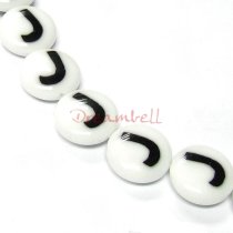 2x Lampwork Glass Letter ″J″ Focal bead 14mm