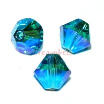 12x Swarovski Elements Crystal 5328 Xilion Zircon AB 2x 6mm