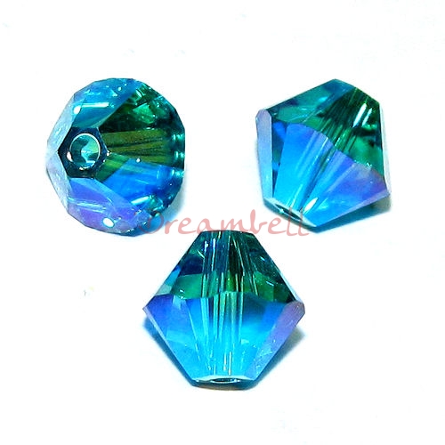 12x Swarovski Elements Crystal 5328 Xilion Zircon AB 2x 6mm