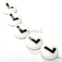 2x Round Lampwork Glass Letter ″L″ Focal bead 14mm