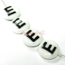 2x Lampwork Glass Letter ″E″ Focal bead 14mm
