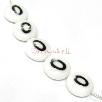 2x Lampwork Glass Letter ″O″ Focal bead 14mm