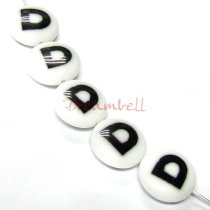 2x Lampwork Glass Letter ″D″ Focal bead 14mm
