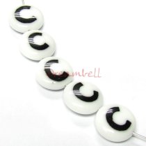 2x Lampwork Glass Letter ″C″ Focal bead 14mm