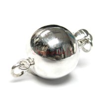 STERLING SILVER Round BALL 1-STRAND Pearl Box CLASP 10MM