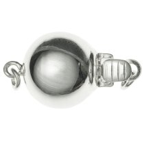 STERLING SILVER Round BALL 1-STRAND Pearl Box CLASP 8MM