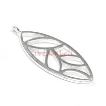 2 Sterling Silver Filigree LEAF Pendant Charm 22mm