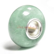 1x Sterling Silver Aventurine Stone Bead for European Charm Bracelets