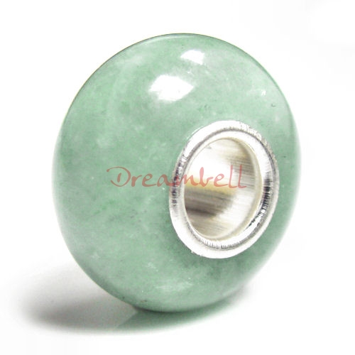 1x Sterling Silver Aventurine Stone Bead for European Charm Bracelets