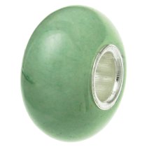 1x Sterling Silver Aventurine Stone Bead for European Charm Bracelets