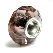 Sterling Silver BIRTHSTONE Crystal European Bead charm February