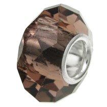 Sterling Silver BIRTHSTONE Crystal European Bead charm February