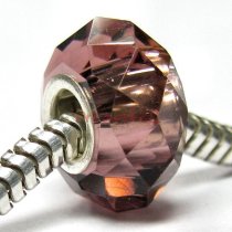Sterling Silver BIRTHSTONE Crystal European Bead charm February