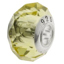 Sterling Silver Jonquil Yellow Crystal European Bead charm