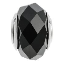 Sterling Silver Jet Black Crystal European Bead charm